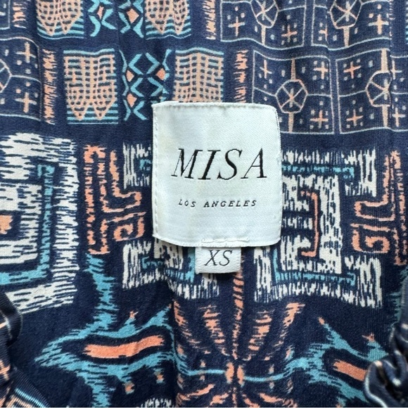 MISA Revolve Poppy Navy Aztec Off the Shoulder Dress - Picture 10 of 13